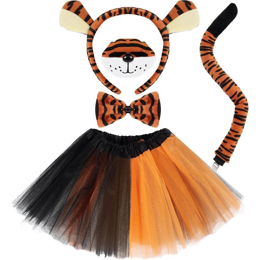 Tiger Costume Accessories Set Women Halloween Cosplay Dress Up Fun